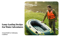 Inflatable Fishing Boat Wear-Resistant Sturdy Duty Inflatable Boat Watercraft Thickened Material Versatile for Anglers, Lakes