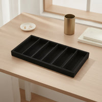 6-Compartment Jewelry Organizer Tray Flocked Jewelry Tray with Compartments Divided Drawer Insert Rectangular for Women, Collectors, Dresser, Vanity, Boutique