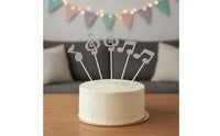 6 Pieces Pre-Cut Musical Note Cake Toppers DIY Assembly Music Note Cupcake Pick Musical Symbol Cake Topper