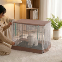 Dog Crate Cover and Cat Cage Cover, Breathable Mesh Pet Cage Cover for Wire Crates, Indoor Outdoor Dog Cage Cover with Privacy Mesh Sides