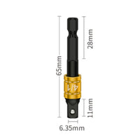 Darkened Finish Hex Shank Square Drive Adapter Machined Square Drive to Hex Adapter Anti-Detachment Tool Accessory Standard Interface