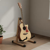Universal Fit Wooden V-Shaped Guitar Stand Stable V-Shaped Guitar Stand Easy to Assemble Musical Instrument Support