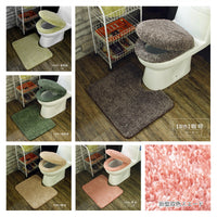 Japanese Style Plush Warm Toilet Seat Cover Set, 3-Piece Thickened U-Shaped Toilet Cushion and Lid Cover