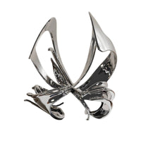 Butterfly Sculpture Silver Alloy Art Piece Decor Reflective Figurine for Homeowners, Living Room
