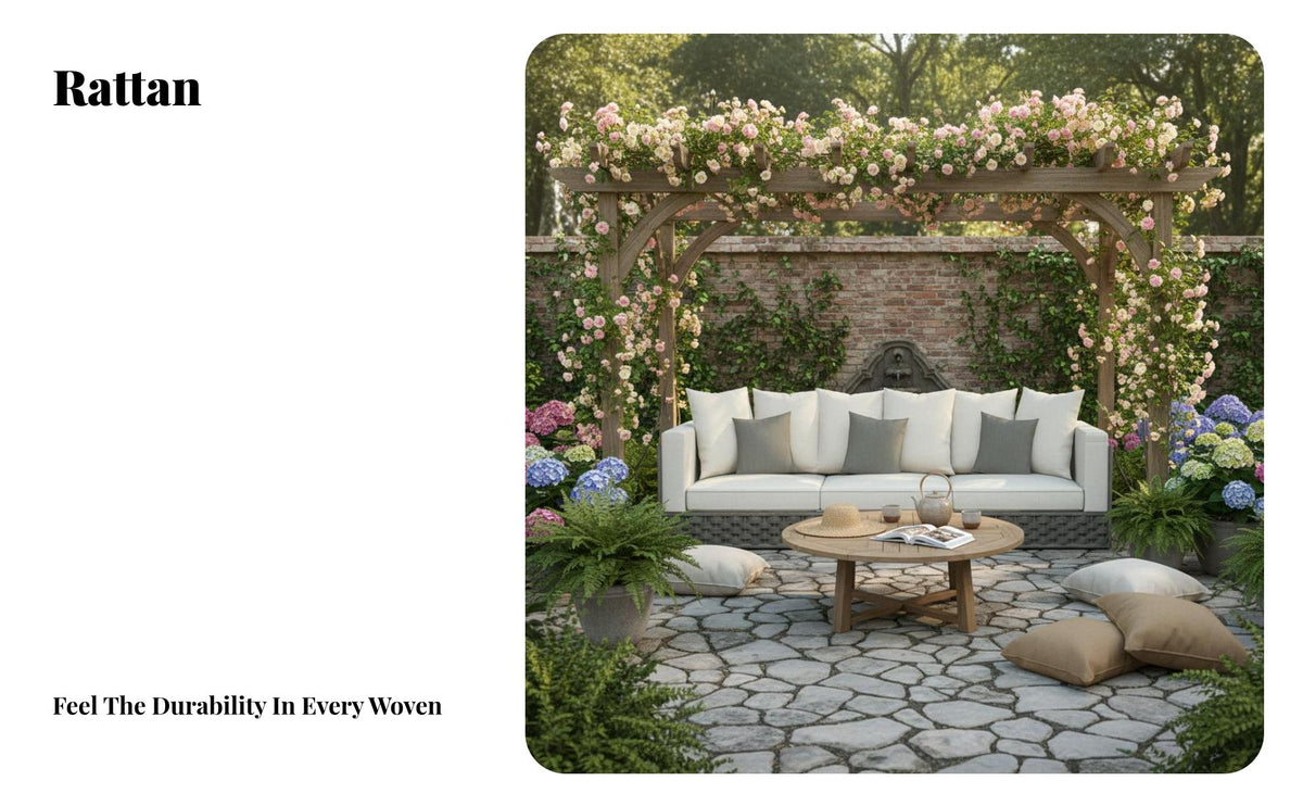 4 Pieces Nordic Design 4-Piece Rope-Woven Seating set Weather-withstandant Patio Conversation Set sturdy Frame Outdoor Furniture Soft paddings for Families, Homeowners, supportingyard, Porch, Balcony, waterfront area