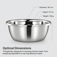 Stainless Steel Mixing Bowls, 304 Stainless Steel Nesting Bowls, Versatile Culinary Bowls, Steel Mixing Bowls for Fruit Washing