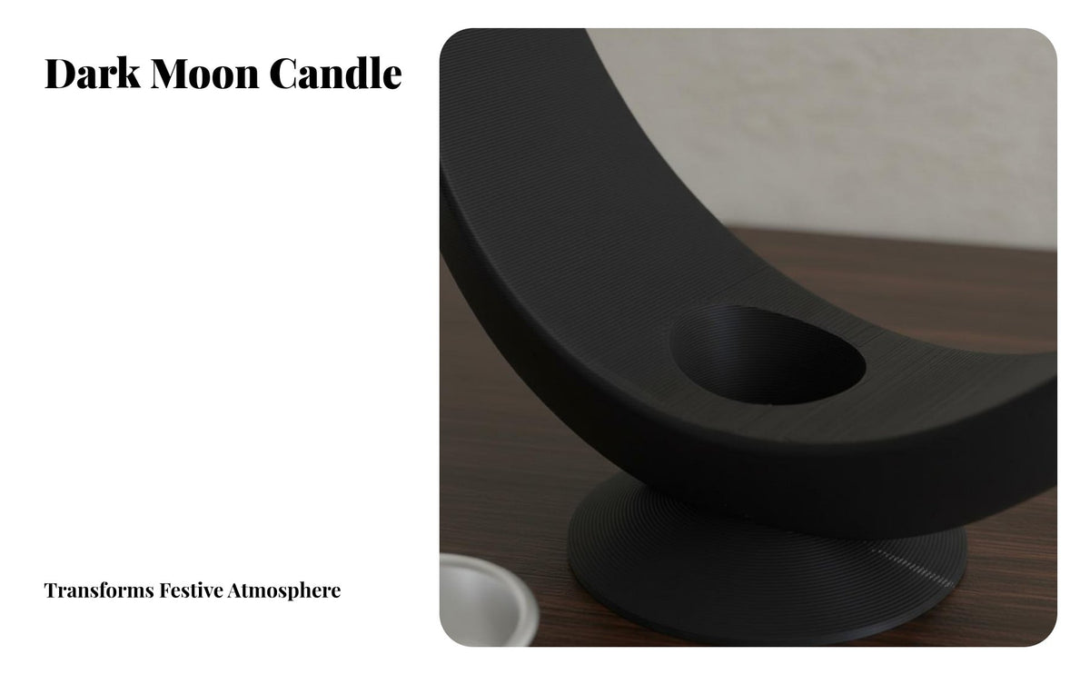 Witchy Decor Crescent Moon Candle Holder Vintage Inspired Black Moon Candlestick Stable Base for Gift Givers, Living Room, Bedroom, Tabletop