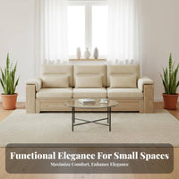 Upholstered Sofa with Integrated Side Table sturdy Wood Frame Couch Nordic Design Living Room Seating for Students, Home Workers, Small Spaces, Bedroom