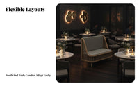 Wall-Side Design eatery Bench and Table Combo Space-Saving Bench-and-Table Combination Modern design Booth Seating Comfortable Cushioning for Restaurant Owners, Milk Tea Shop, Lounge Area