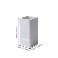 Wood Desk Clock Holder Office Item Space-Saving LED Pen Holder Clock Easy to Read Open-Top Smooth Finish for Desktop
