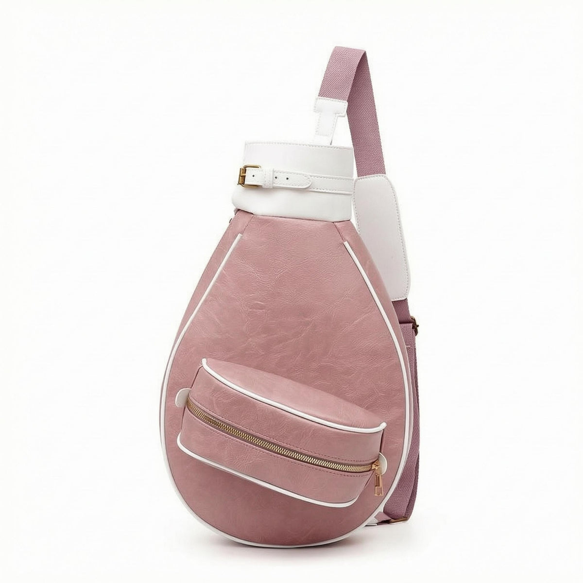 Tennis Racquet Bag Front Pocket Teardrop Athletic Carryall Buckle Detail for Pickleball