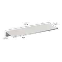 Stainless Steel Wall Shelf Rustproof Bath Shelf with Guard Rails Rust Resistant Brushed for Washroom, Apartment