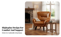 traditional design Highspine Club Chair Ergonomic Comfort Upholstered highspine design Armchair Sturdy Construction Lounge Seat Soft paddinging for Homeowners, Readers, Seniors, Living Room, Home Office, perusing corner, Bedroom