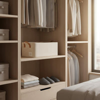 Space Saving Pants Organizer Container With Handles Wardrobe Shelf Bin Easy to Clean Closet Storage Bin Washable for Shelves