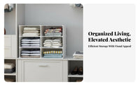 Space-Saving Stackable Sliding Basket adaptable Wardrobe Shelf Multi-Functional Closet Organizer Easy to Assemble for Families, Homeowners, Students, Bedroom, Dorm Room