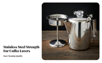 Perforated Filter Basket Percolator Coffee Maker Side Handle Stainless Steel Percolator