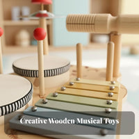 children's Multi-Instrument Music Bundle Orff Inspired Percussion Toy Educational Rhythm Band Kit for Beginners, Parents, Daycare, Home Play, Playroom