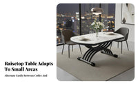 Height-Adjustable Folding Table Space-Saving Design Height-Adjustable Extending Table Two-PurposeUse Household Furniture for Living Room, Dining Area
