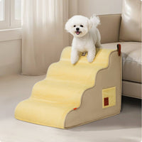 Foam Dog Stairs Portable Handle Dog Bed Stairs Joint Friendly Bed Ladder for Bedside