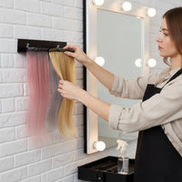 Wall Mounted Hairpiece Holder Rack Sturdy Metal Construction Hair Weft Styling Effortless Setup to Install for Barbershop