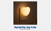 LED Heart Night Light, Plug-in Bedside Lamp, Soft Light for Bedroom, Sleep Aid, Multi-Color, Energy Saving
