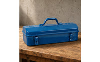 Blue Metal Tool Box Handle Hinged Metal Tool Box Heavy Duty for Garage, Outdoor
