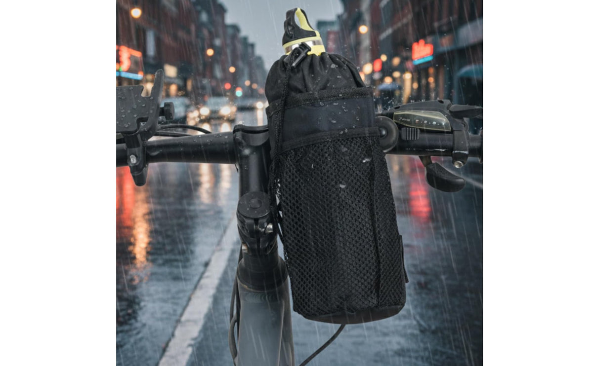 Waterproof Insulated Bike Bottle Holder Easy to Reach Handlebar Phone Bag Universal Fit Bike Water Bottle Holder Mesh Pocket for Cyclists, Mountain Bi