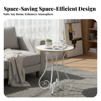 Versatile Use Pedestal Side Table Compact Design Scroll Leg End Table Easy Assembly Home Furniture Stable Base for Apartment Dwellers, Interior Decorators, Living Room, Reception Area, Small Areas, Bedroom