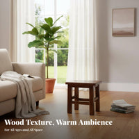 Long-Lasting Backless Square Stool Simple Design Small Bench High Load-Bearing Capacity Low Seat Multi-Functional for Apartment Dwellers, Homeowners, Living Room, Bedroom, Entryway, Bathroom