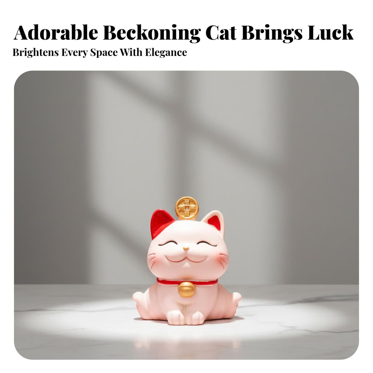 Lucky Cat Figurine Creative Gift Welcoming Feline Statue Auspicious Miniature Kitten Figure for Drivers, Collectors, Home Desktop, Cake Topper