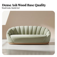USA-inspired Rustic aesthetic Curved Backrest Settee Small Apartment suitable Curved Banquette Modern Minimalist Sofa Nordic visually pleasing for duos, Families, residents, Bedroom, Lounge Area, Entryway, Office