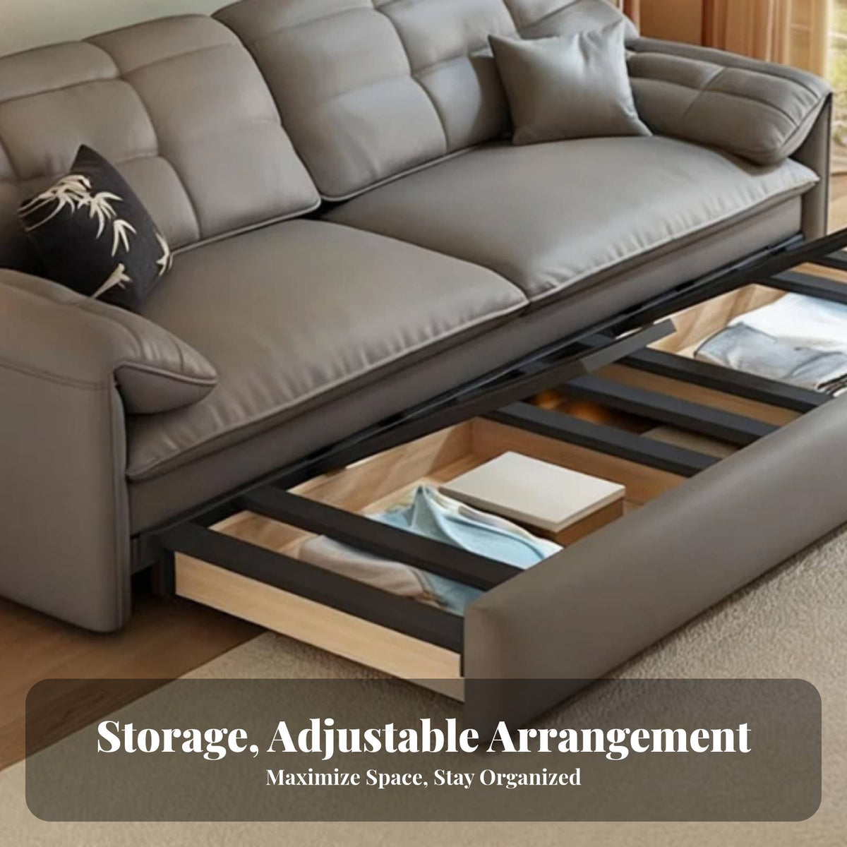 two-in-oneUse Folding Futon with Large Armrests Space-Saving Multi-Functional Furniture petabrasion Resistant transformable Couch Minimalist design for Apartment Dwellers, Guest Hosts, Office Workers, Small Living Spaces, Dorm Room, Lounge Area