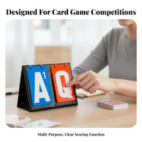 Clear Numbers Tabletop Score Flipper Easy to Read Two-sidedSided Card Game Scorer Foldable Design Flip Scoreboard Waterproof for Seniors, Tournaments, Parties