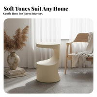 Wabi-Sabi aesthetic Round Pedestal Table Japanese Inspired Nightstand Cream Colored Household Furniture Minimalist Design for Apartment Dwellers, Homeowners, Students, Living Room, Bedroom, Small Spaces, comfortable nooks