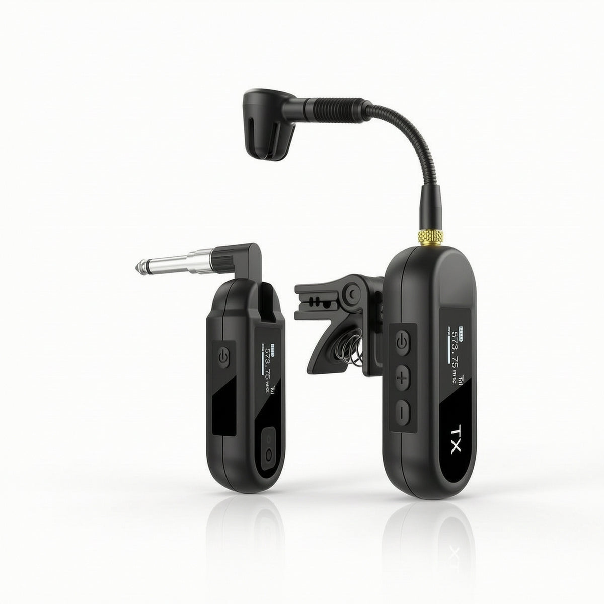 Wireless Instrument Audio Pickup System UHF Band Snap-on Wireless Audio Pickup System Rechargeable for Musicians