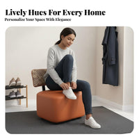 360-Degree Swivel Wheels Mobile Vanity Chair with Backrest Multi-Purpose Low Stool Comfortable Household Seating Space-Saving Design for Apartment Dwellers, Homeowners, Children, Living Room, Entryway, Bedroom, Playroom