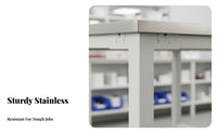 Stainless Steel Work Table Anti Stainless Steel Workbench Easy to Clean Heavy Duty Work Table for Mechanics, Chefs, Workshop, Cafeteria, Bar