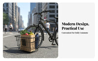 Rust-Resistant Rear Mount Cycle Basket Heavy Duty Rear Mount Bike Basket Waterproof Rain Cover Included for Grocery Shopping, Deliveries