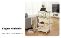 Mobile Design three-tier Rolling Organizer Built-in Tablet Holder Storage Trolley Multi-Functional Utility trolley Easy to Move for Students, Office Workers, residents, Living Room, Kitchen, Bedroom, Bathroom
