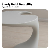 Nordic Design Bedside Table Modern Aesthetic Bean-Shaped End Table Minimalist aesthetic Nightstand Irregular Shape for Apartment Dwellers, Homeowners, Students, Living Room, Bedroom, Small Spaces, Entryway
