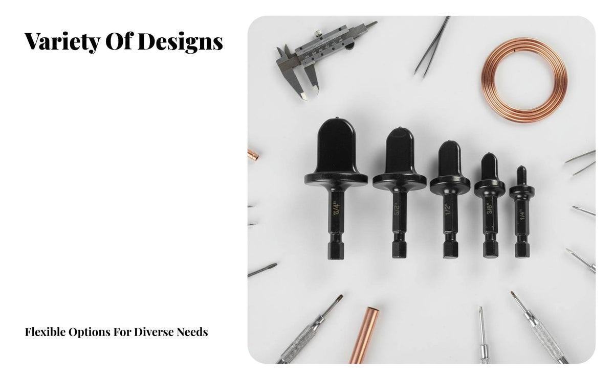 5 Pieces Quick-Change Compatible Hex Shank Tube Expander Set Labor Saving Copper Pipe Swaging Tool Bits Leak-Proof Seal Copper Pipe Swaging Drill Bit High-Strength Steel for Plumbers