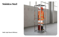 Stainless Steel Fire Suit Hanger 360° Rotation Double-Sided Turnout Gear Locker Rust-Resistant Firefighter Gear Rack for Firefighters