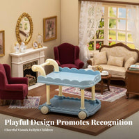 1:12 Scale Dining Cart Cute Design 1:12 Scale Kitchen Cart Realistic Simulation Dollhouse Serving Trolley for Collectors, Hobbyists, Diorama