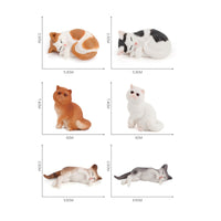 13 Pieces Cat Figurines with Textured Coat Realistic Small Cat Figurines Cute Mini Resin Cats for Shelf Styling