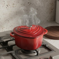 Enameled Cookware with Lid Enameled Cast Iron Casserole with Lid Heat-Retaining Dutch Oven for Couples, Home Cooks, Kitchen