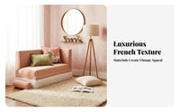 French design Curved tassel Settee Luxurious Feel Chaise Lounge Elegant Household Furniture Vintage Design for Interior Designers, Boutique Owners, Photographers, Living Room, Bedroom, Balcony, Photo Studio