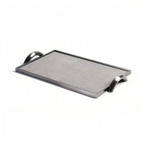Leather Tray with Metal Frame Decorative Rectangular Tray with Handles Contemporary for Tabletop