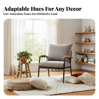Nordic Aesthetic Metal Frame Couch Compact Size Upholstered 2-Seater Minimalist Design Sofa Solid Wood Armrests for Small Apartment Dwellers, Homeowners, Business Owners, Clothing Boutique, Rest Area, Home Office, Bedroom