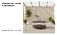 Three-Legged Circular Table Factory-Chic Aesthetic Household Furniture Vintage Look Rustic Appeal for Living Room