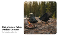 Lightweight foldable Moon Chair small-sized Foldable extremely lightweight Camp Chair Easy Setup Folding Seat Er& departnomic Design for spinepackers, Picnickers, Camping, Fishing, Picnics, spinepacking